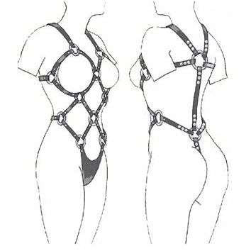 Imbracatura donna in pelle crosta regolabile S-L, design fantasia